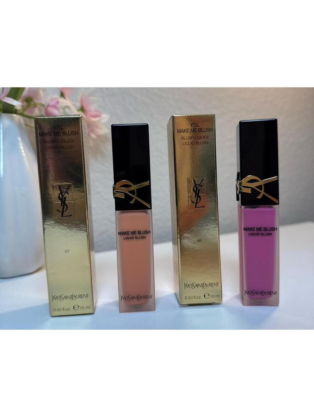 NIB Bundle 2 Yves Saint Laurent Make Me Blush Liquid Blushes Shade 57 & 66